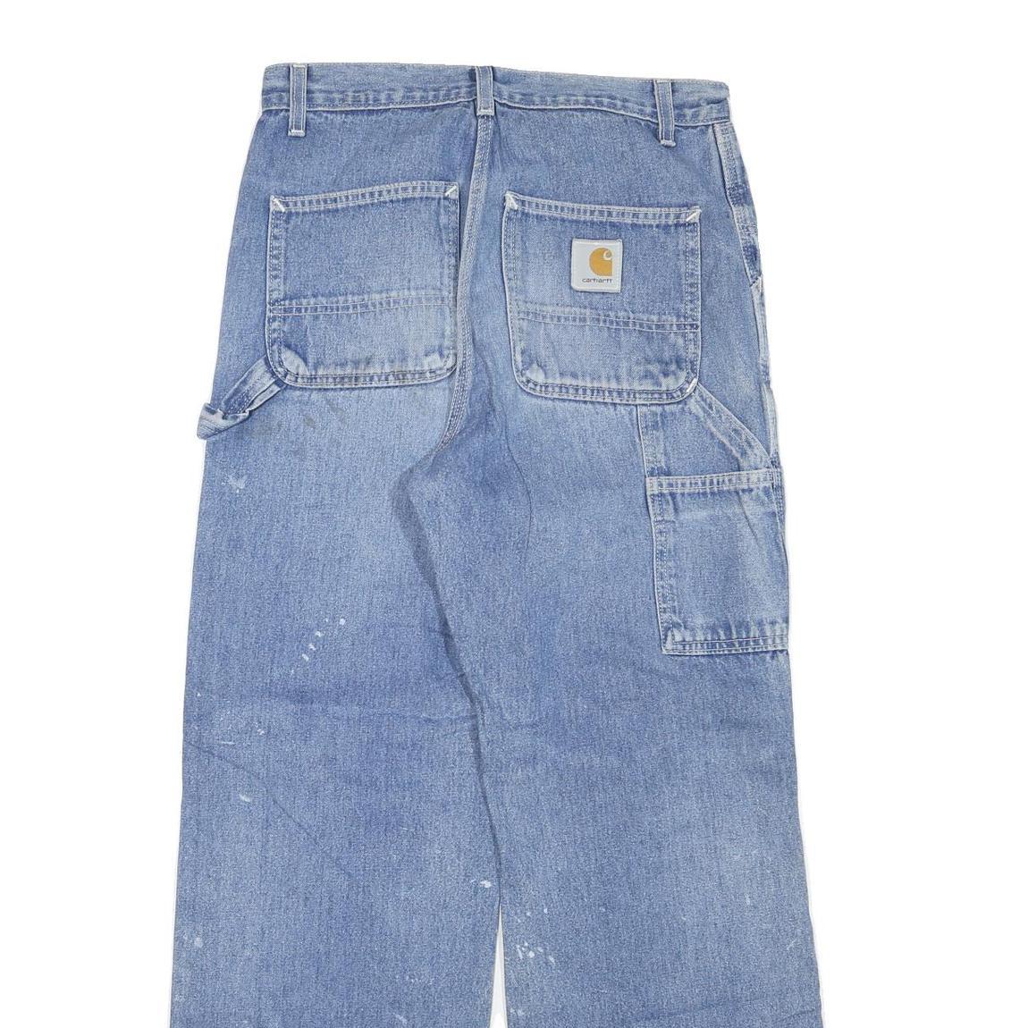 CARHARTT Womens Blue Regular Fit Straight Denim Light Wash W30 L29 Workwear