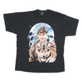 Mens Black Cotton Blend Graphic T-Shirt XL Short Sleeve Crew Neck Wolf Print