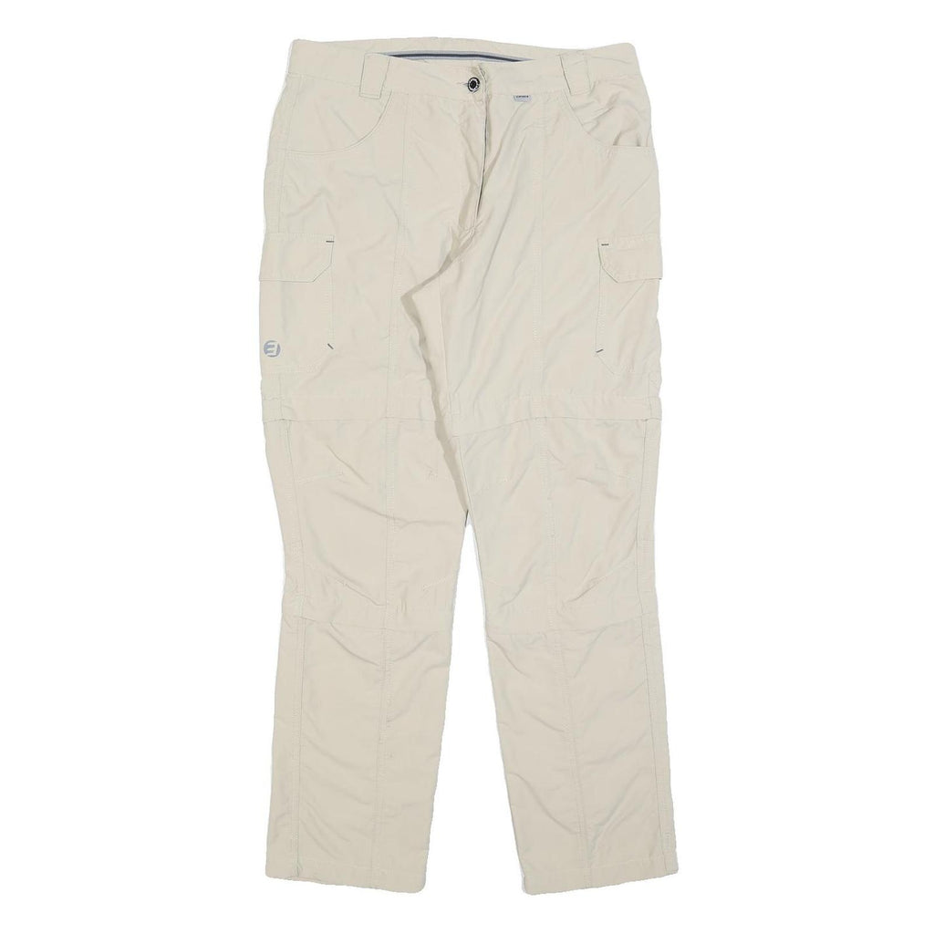 ICEPEAK Womens Beige Regular Trousers W32 L30 Polyester Blend Zip Casual Outdoor