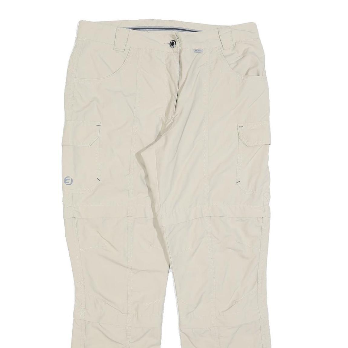 ICEPEAK Womens Beige Regular Trousers W32 L30 Polyester Blend Zip Casual Outdoor