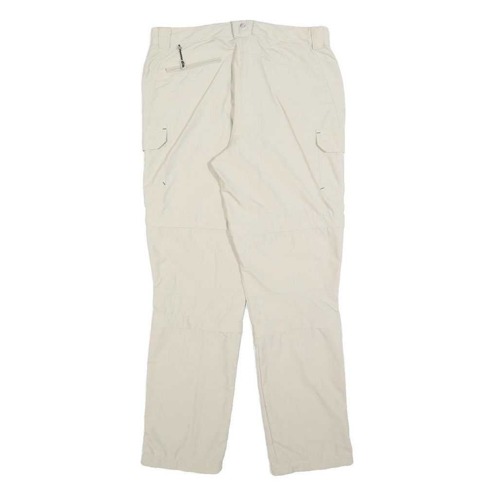 ICEPEAK Womens Beige Regular Trousers W32 L30 Polyester Blend Zip Casual Outdoor