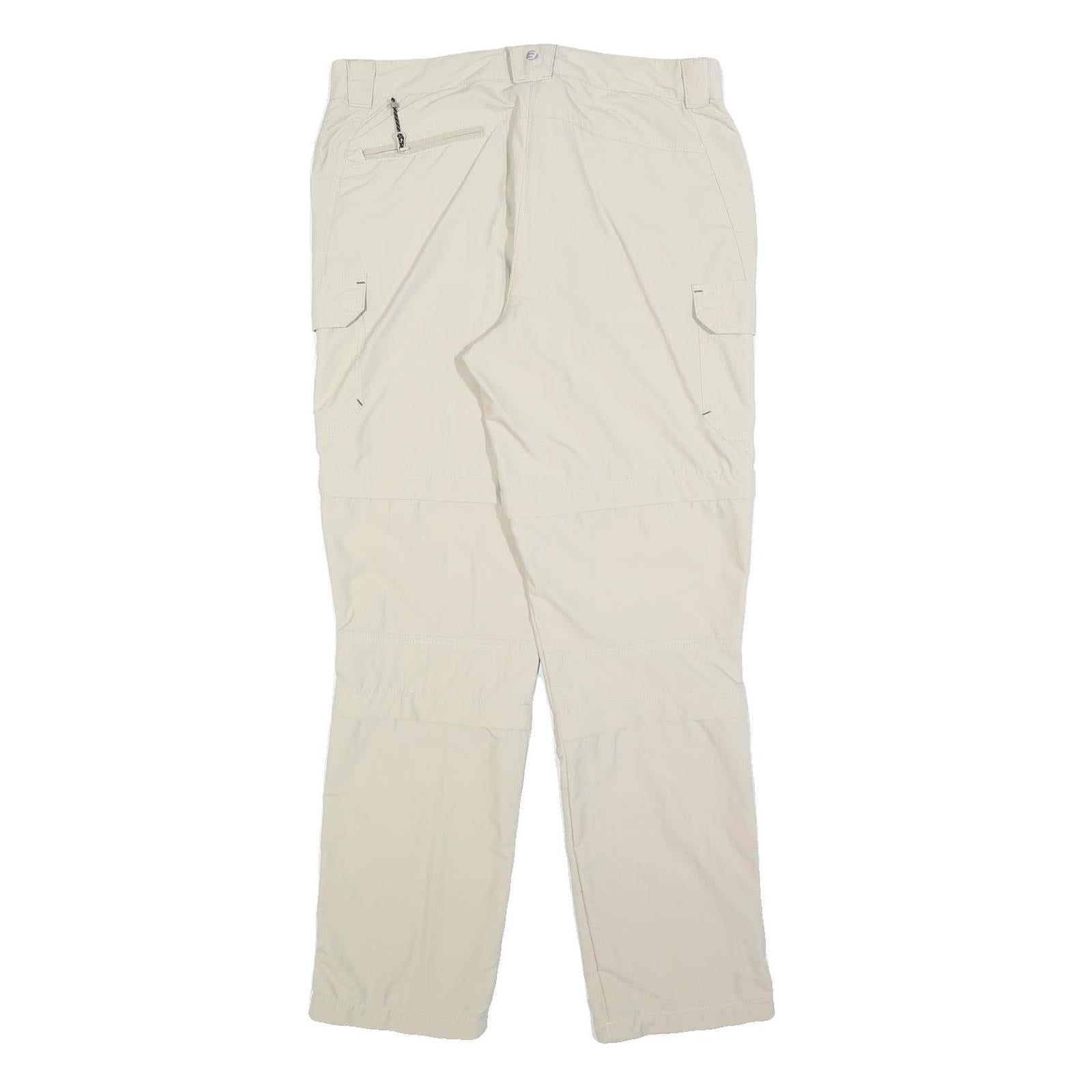 ICEPEAK Womens Beige Regular Trousers W32 L30 Polyester Blend Zip Casual Outdoor