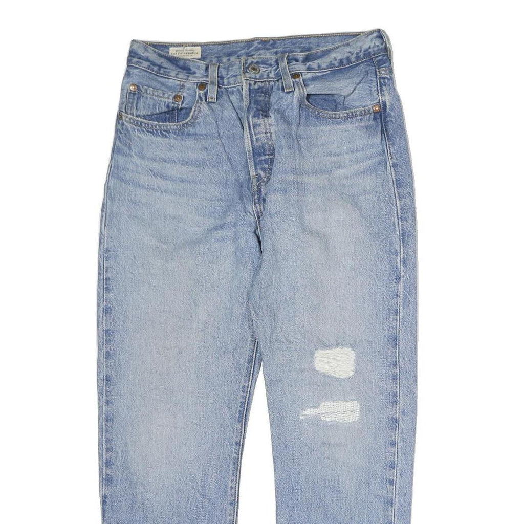 LEVI'S 501 Mens Jeans Light Blue Regular Straight Denim W28 L29 Classic Button