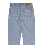 LEVI'S 501 Mens Jeans Light Blue Regular Straight Denim W28 L29 Classic Button