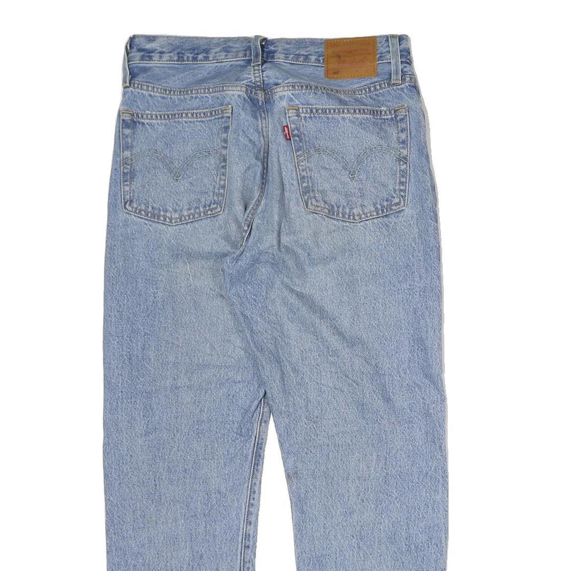 LEVI'S 501 Mens Jeans Light Blue Regular Straight Denim W28 L29 Classic Button