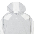 PUMA Womens Grey & White Hoodie M Cotton Blend Pullover Casual Sportswear