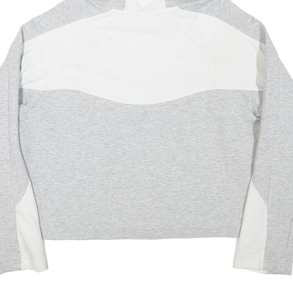 PUMA Womens Grey & White Hoodie M Cotton Blend Pullover Casual Sportswear