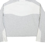 PUMA Womens Grey & White Hoodie M Cotton Blend Pullover Casual Sportswear