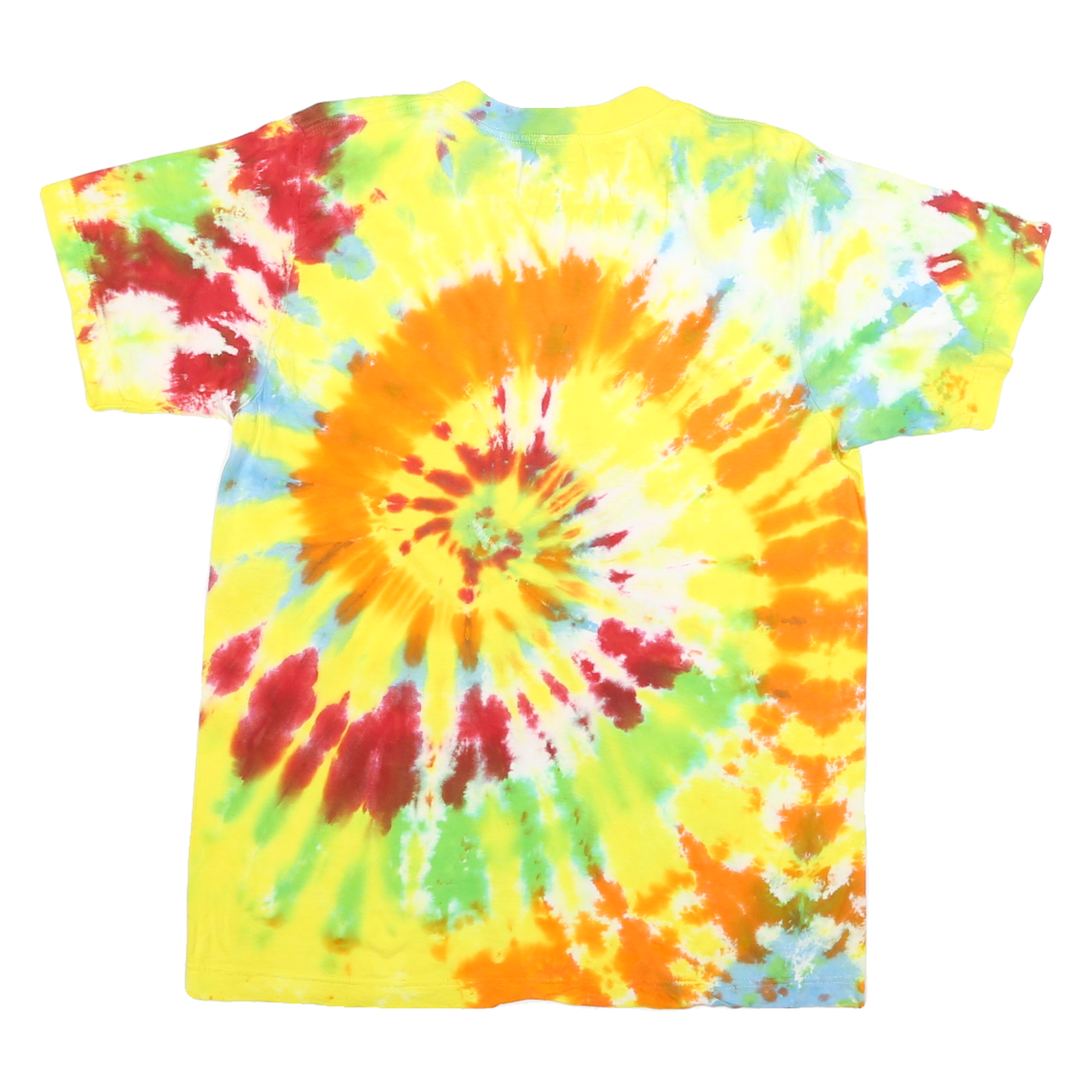 DANCING ROBIN Mens Yellow & Orange Tie Dye T-Shirt S Short Sleeve Crew Neck