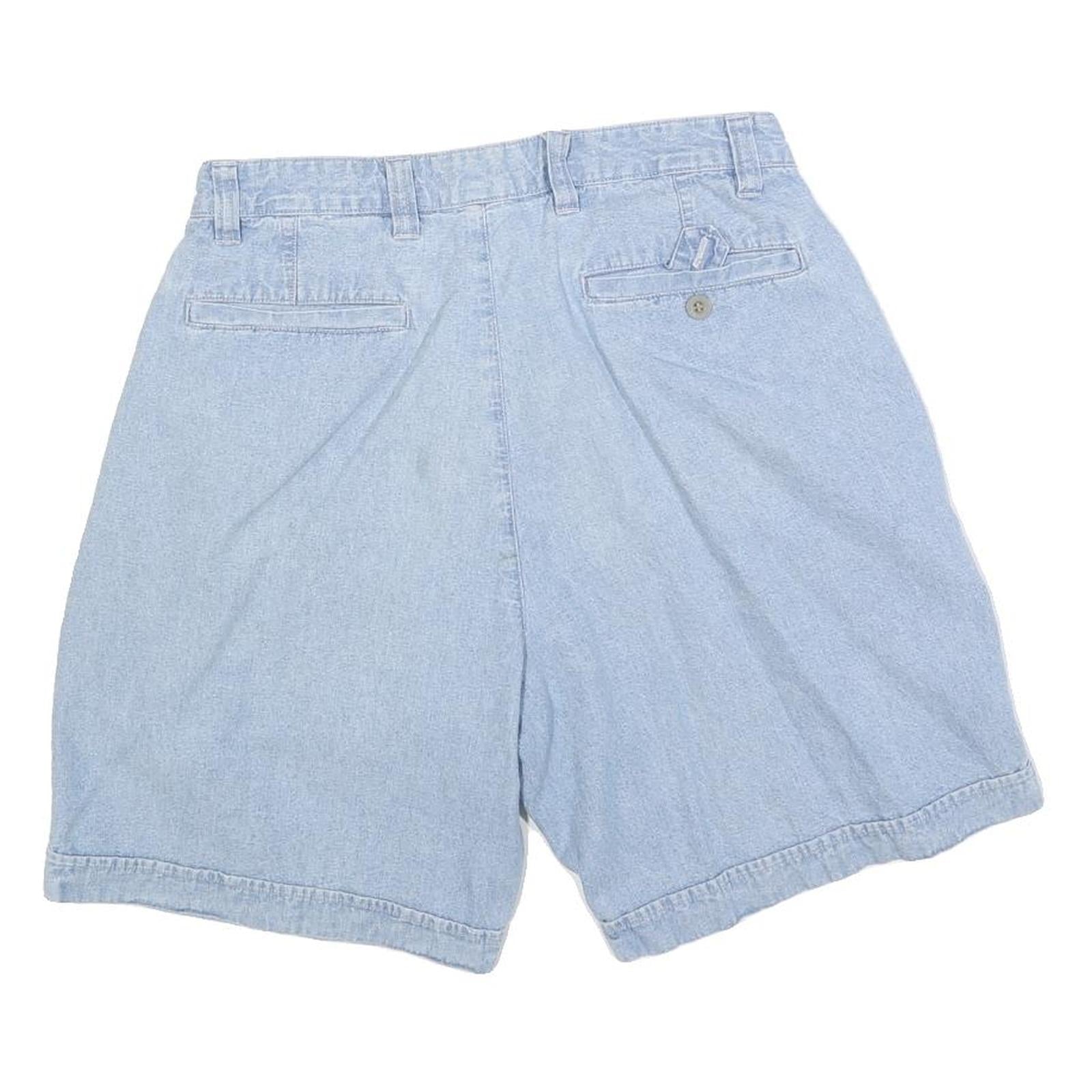 MERONA Womens Shorts Blue Denim Casual M W32 Cotton Blend Relaxed Fit
