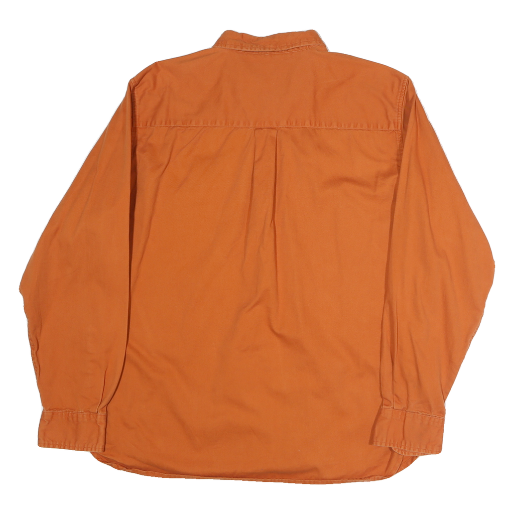 FADED GLORY Mens Orange Cotton Shirt L Button Down Casual Long Sleeve