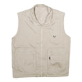 BOASI Mens Beige & Cream Reversible Synthetic Outdoor Jacket XL Zip Vest Plain