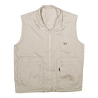 BOASI Mens Beige & Cream Reversible Synthetic Outdoor Jacket XL Zip Vest Plain