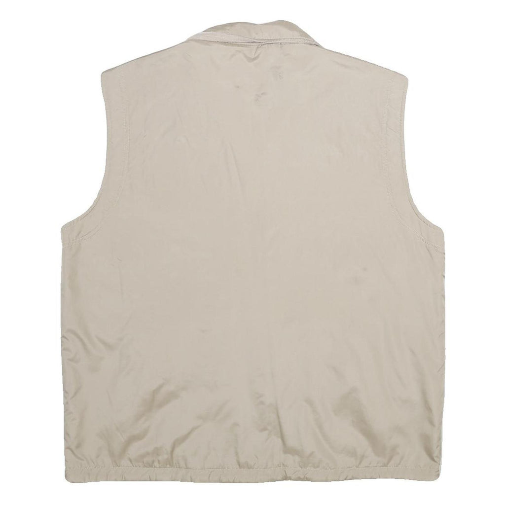 BOASI Mens Beige & Cream Reversible Synthetic Outdoor Jacket XL Zip Vest Plain