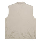 BOASI Mens Beige & Cream Reversible Synthetic Outdoor Jacket XL Zip Vest Plain