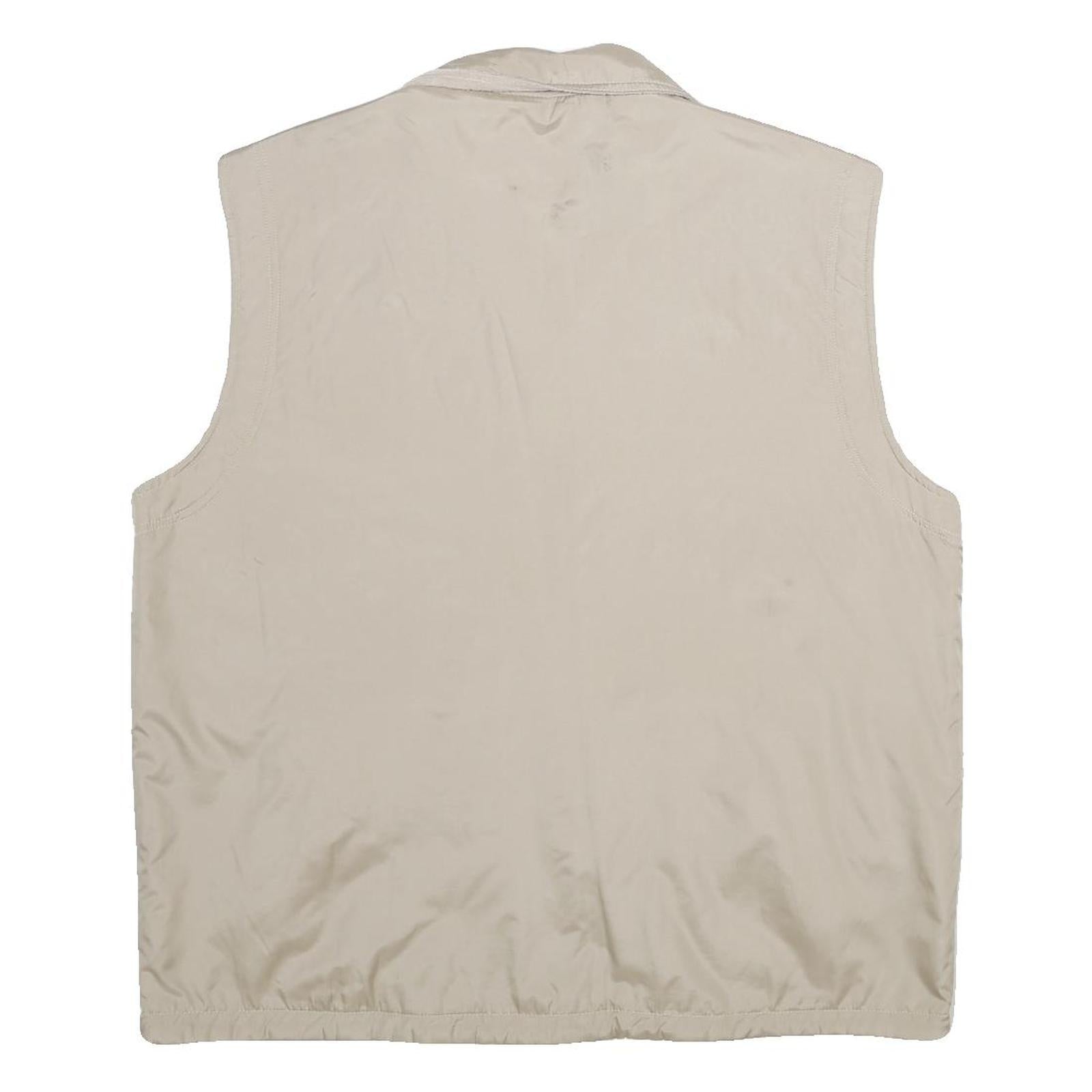 BOASI Mens Beige & Cream Reversible Synthetic Outdoor Jacket XL Zip Vest Plain