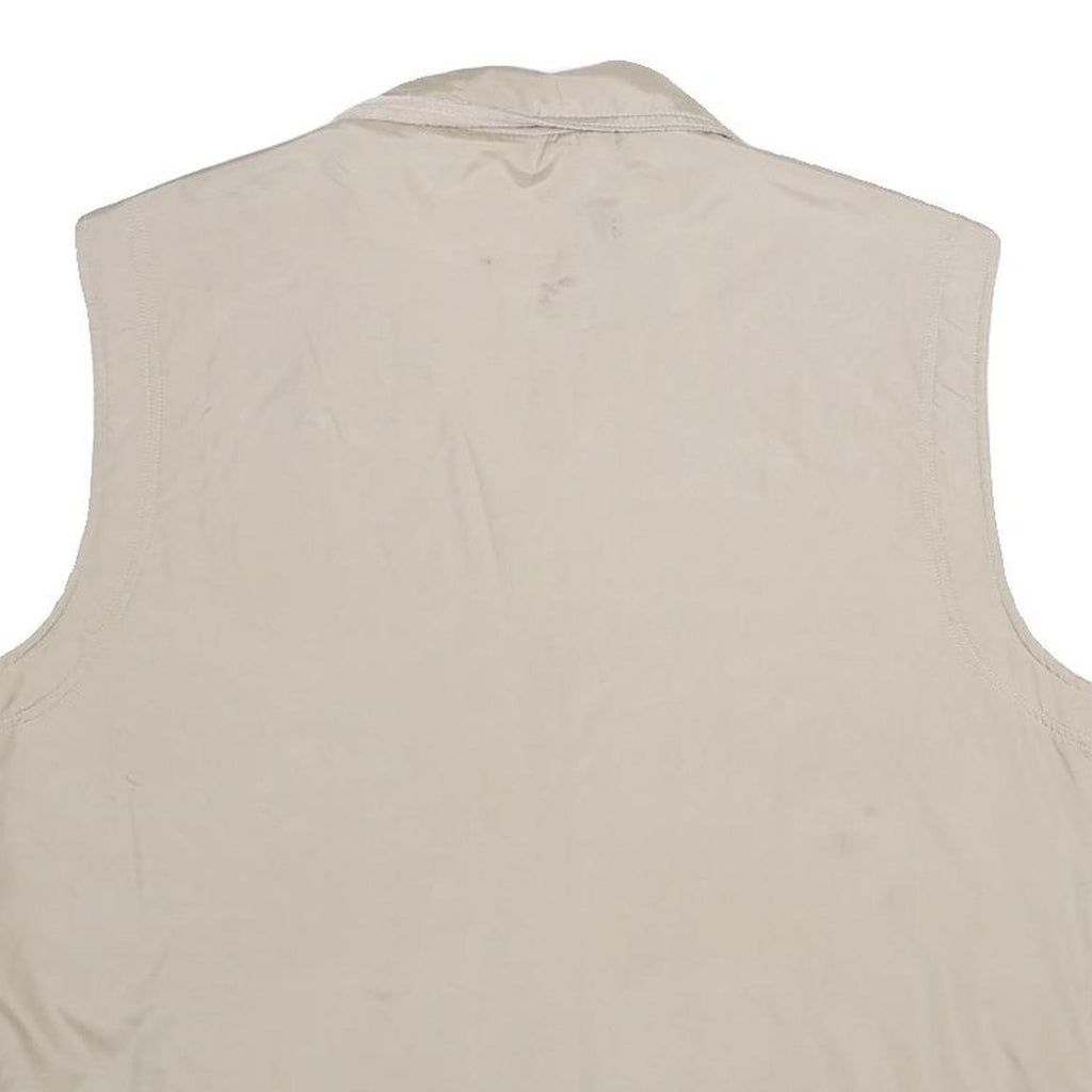 BOASI Mens Beige & Cream Reversible Synthetic Outdoor Jacket XL Zip Vest Plain