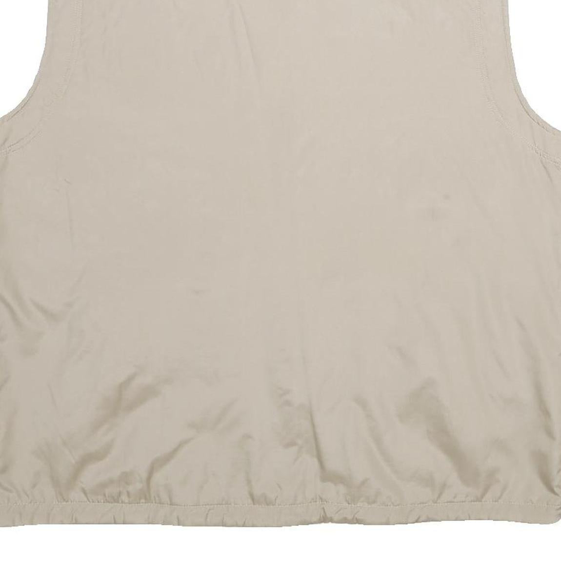 BOASI Mens Beige & Cream Reversible Synthetic Outdoor Jacket XL Zip Vest Plain