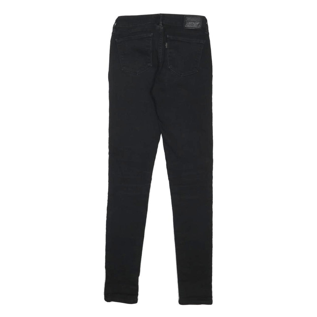 LEVI'S 711 Womens Slim Skinny Denim Black W25 L32 Stretch Cotton Blend Zip
