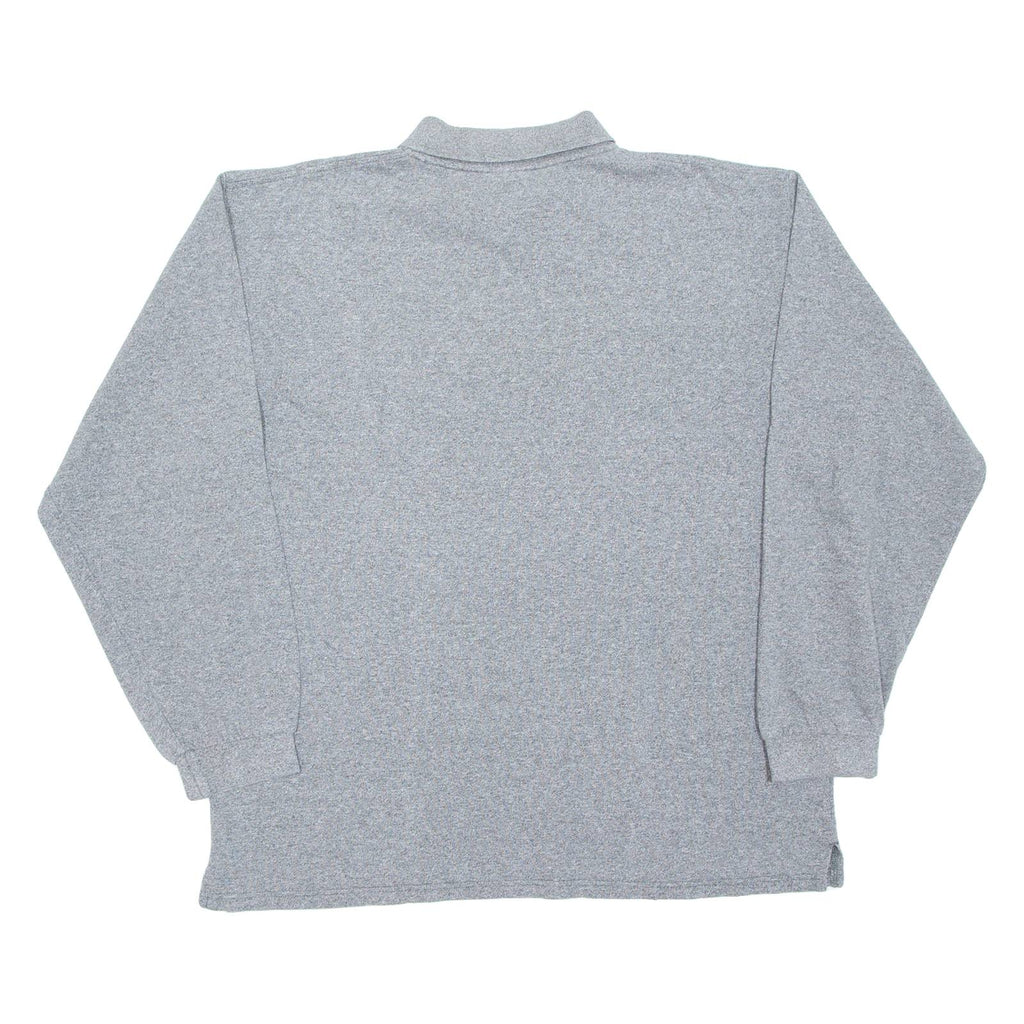 CHAMPION Mens Polo Shirt Grey Long Sleeve XL