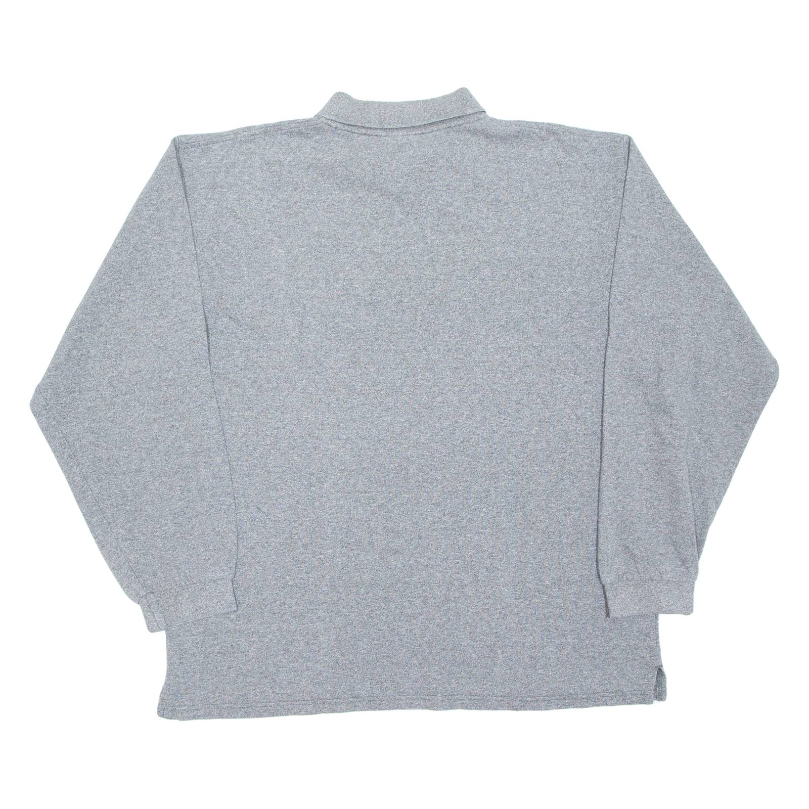 CHAMPION Mens Polo Shirt Grey Long Sleeve XL