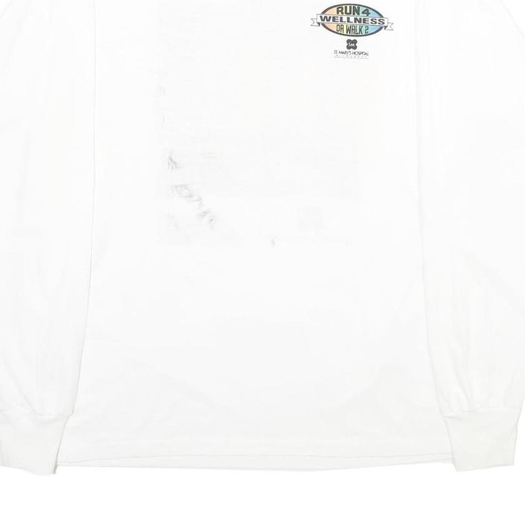 MURINA'S BEST Mens White XL Long Sleeve Crew Neck Wellness Print T-Shirt