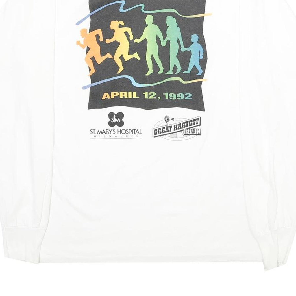 MURINA'S BEST Mens White XL Long Sleeve Crew Neck Wellness Print T-Shirt