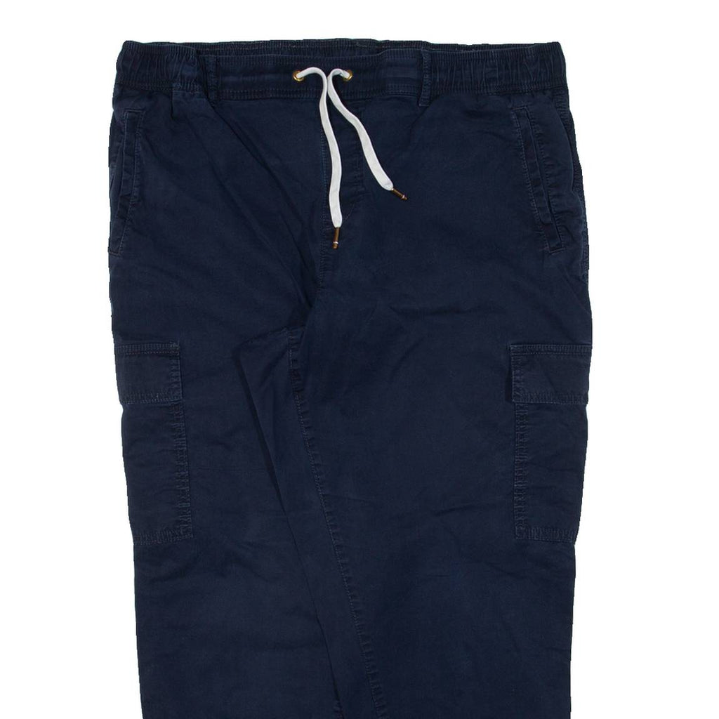TOMMY HILFIGER Cargo Womens Trousers Blue Regular Tapered W35 L24