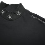 CALVIN KLEIN JEANS Womens Black High Neck L Sweatshirt Cotton Blend Logo