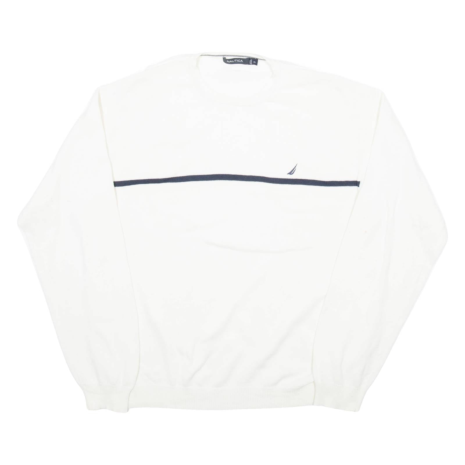 NAUTICA Mens Jumper White Tight Knit XL
