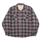 WRANGLER Fleece Lined Mens Black & Red Checked Shirt XL Cotton Long Sleeve
