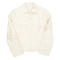 Womens Cream Jacquard Button Jacket S Polyester Blend Classic Stylish