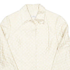Womens Cream Jacquard Button Jacket S Polyester Blend Classic Stylish