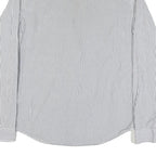 TIMBERLAND Mens White & Grey Striped Cotton Blend Shirt L Button-Down Pocket