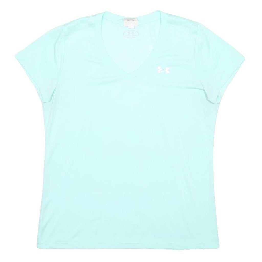 UNDER ARMOUR Womens Blue V-Neck Short Sleeve T-Shirt M Performance Activewear