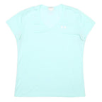 UNDER ARMOUR Womens Blue V-Neck Short Sleeve T-Shirt M Performance Activewear