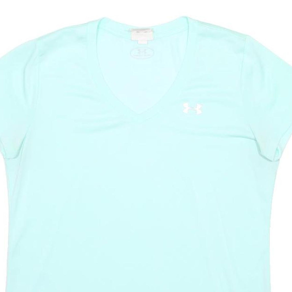 UNDER ARMOUR Womens Blue V-Neck Short Sleeve T-Shirt M Performance Activewear