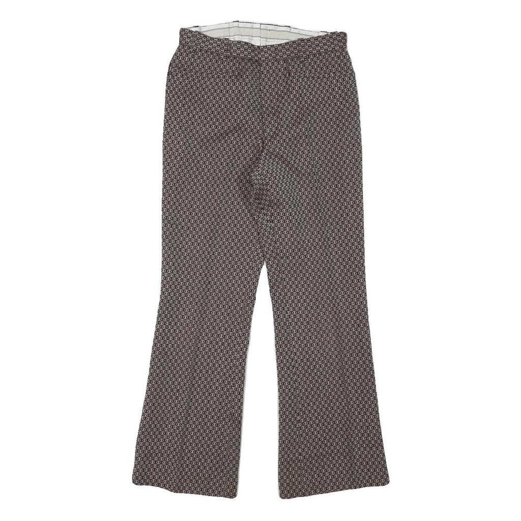 TREVIRA Womens Wool Blend Brown Regular Flared Trousers W24 L25 Stylish Comfort