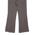 TREVIRA Womens Wool Blend Brown Regular Flared Trousers W24 L25 Stylish Comfort