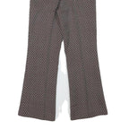 TREVIRA Womens Wool Blend Brown Regular Flared Trousers W24 L25 Stylish Comfort