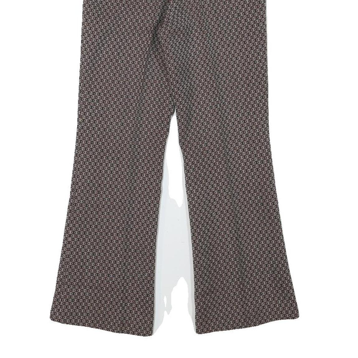 TREVIRA Womens Wool Blend Brown Regular Flared Trousers W24 L25 Stylish Comfort
