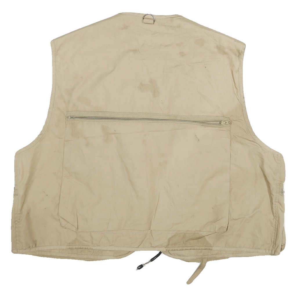 GAMEHIDE Mens Beige Utility Cotton Blend Jacket XL Multi Pocket Outdoor Fishing