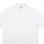 NAUTICA Mens White Short Sleeve Plain Polo Shirt M Classic Cotton Blend