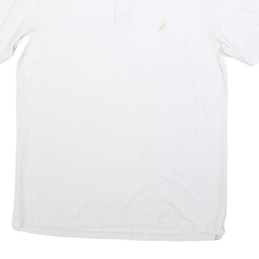 NAUTICA Mens White Short Sleeve Plain Polo Shirt M Classic Cotton Blend