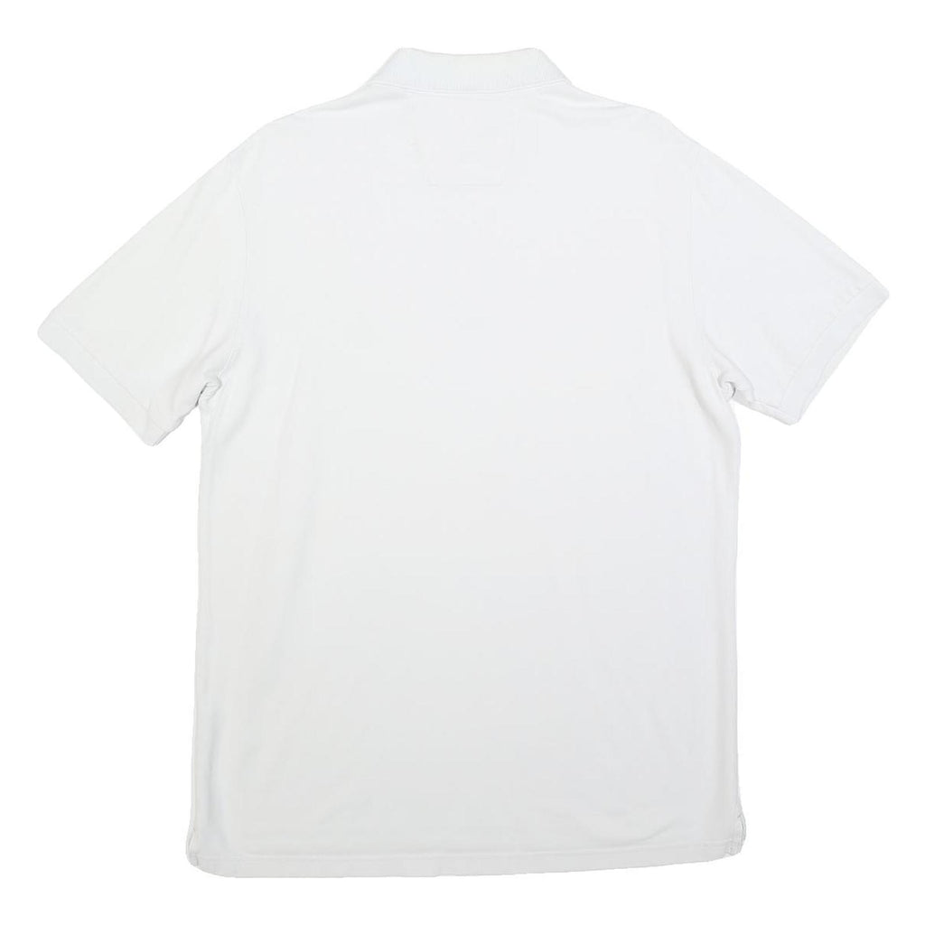 NAUTICA Mens White Short Sleeve Plain Polo Shirt M Classic Cotton Blend