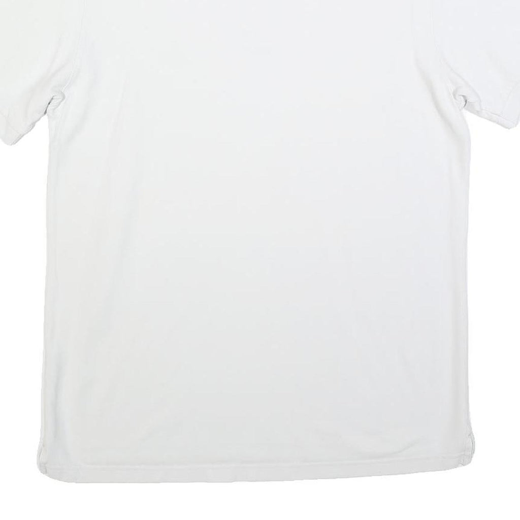 NAUTICA Mens White Short Sleeve Plain Polo Shirt M Classic Cotton Blend