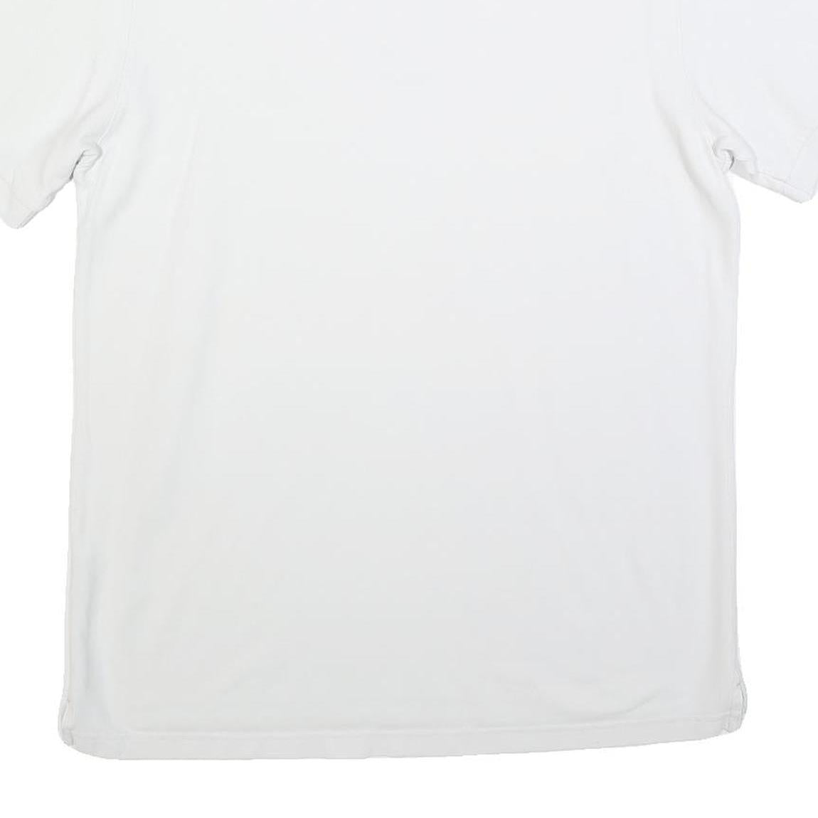 NAUTICA Mens White Short Sleeve Plain Polo Shirt M Classic Cotton Blend