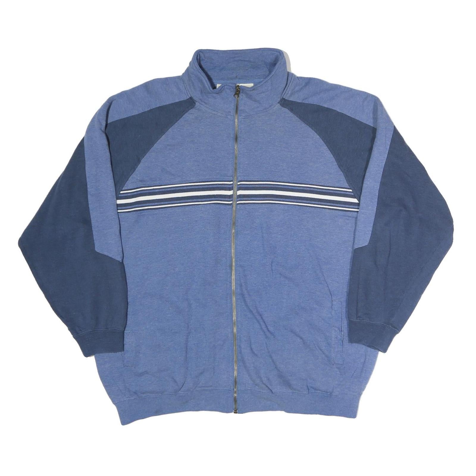 LEE Mens Blue & Navy Zip Up Sweatshirt 2XL Cotton Casual Lightweight Pullover