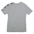 PUMA Mens Grey Slogan Tape Logo Graphic T-Shirt S Short Sleeve Crew Neck Casual