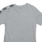 PUMA Mens Grey Slogan Tape Logo Graphic T-Shirt S Short Sleeve Crew Neck Casual